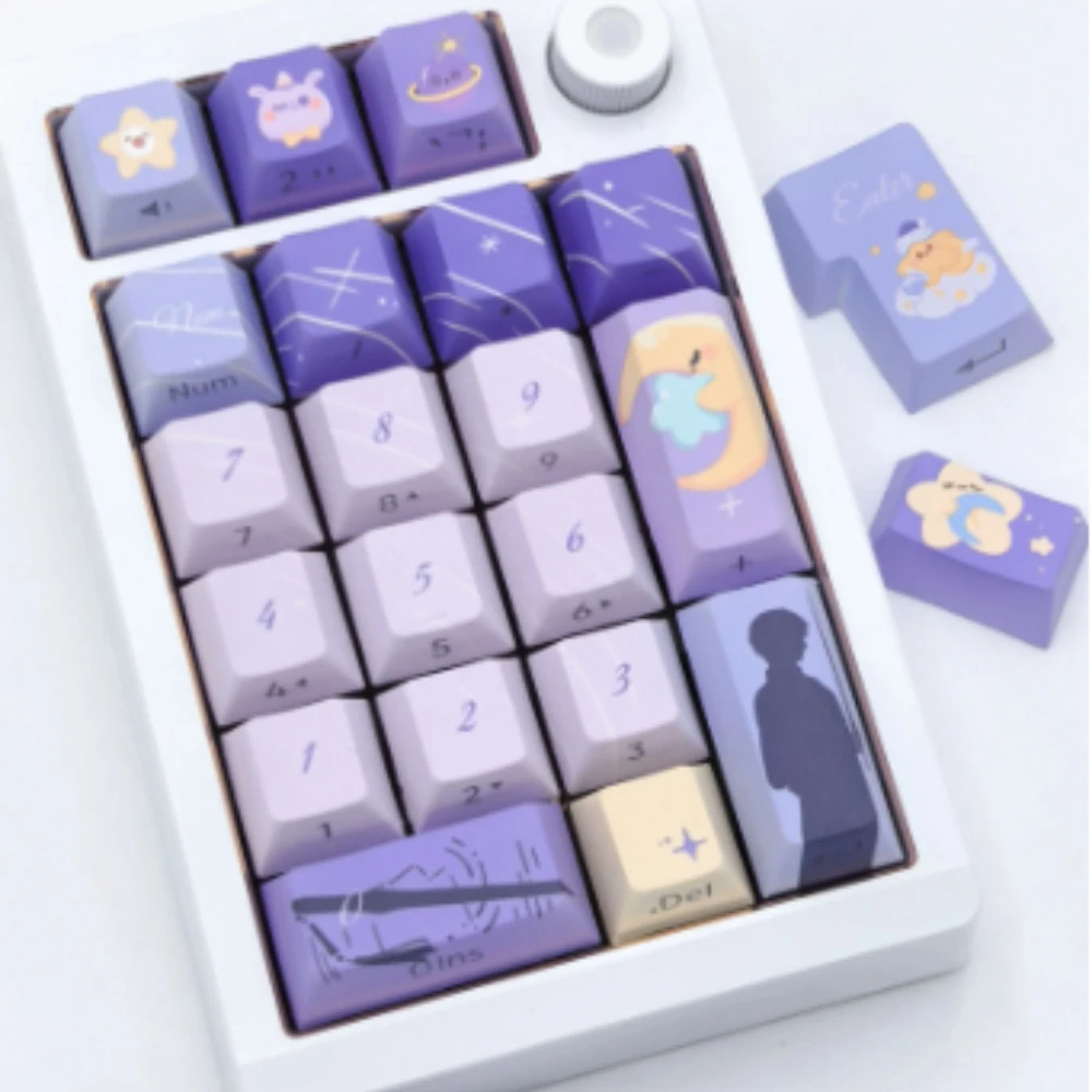 Custom Side Carving Keycaps Cherry Profile Artisan Point Keycap 140 Pcs for Desktop Office Mechanical Keyboard Accessory Gift