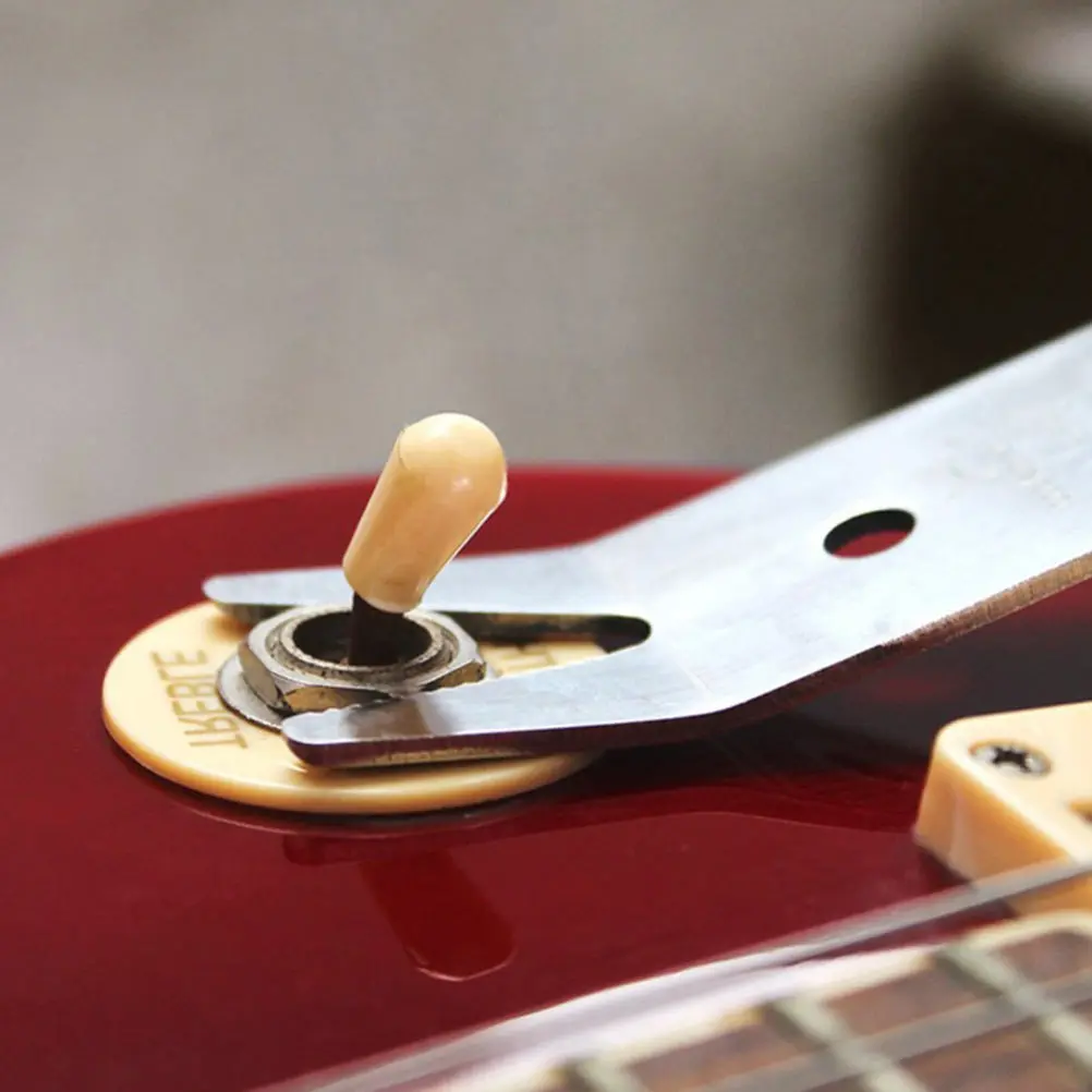 

2Pcs Guitar Tuning Knob Wrench Premium Stainless Steel Pocket Size Multi Functional Repair Tool for Guitar Bass Output Jack