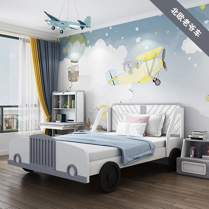 Children's furniture solid wood creative cot daughter nursery furniture car bed kindergarten bed