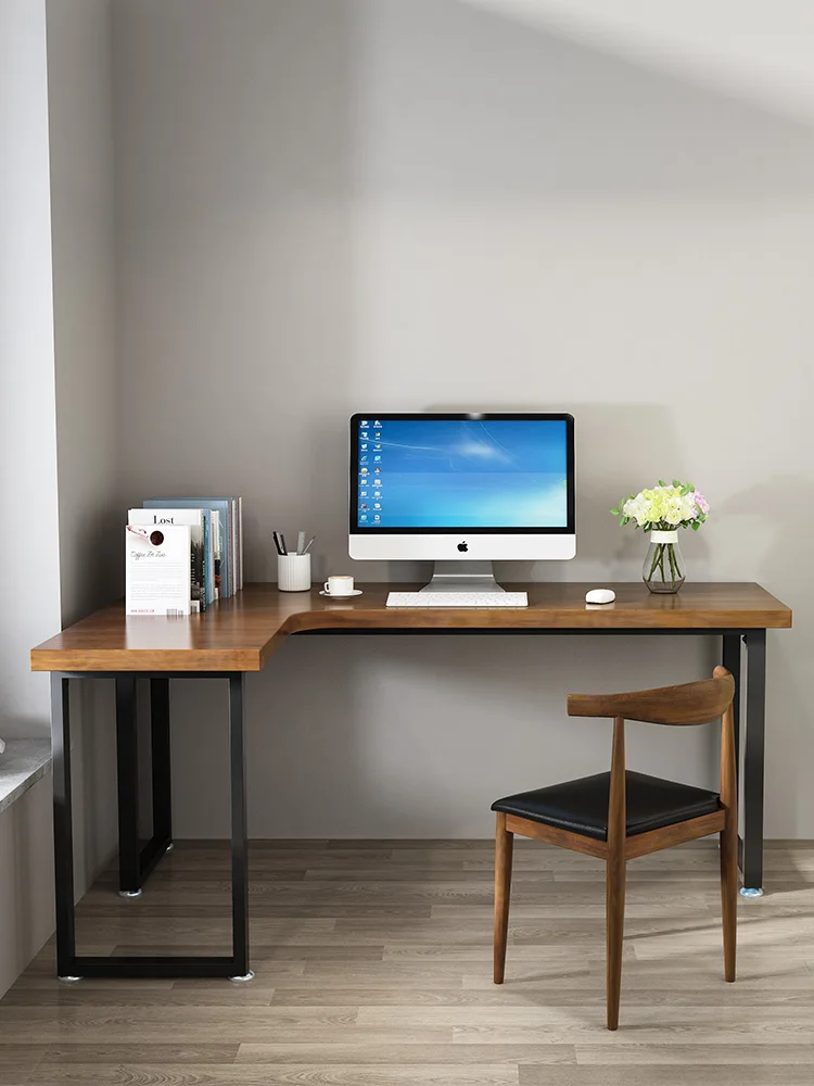Cadre de Table personnalisé en forme de L, en fer forgé, pour ordinateur, bureau, maison, pied de Bar, en métal