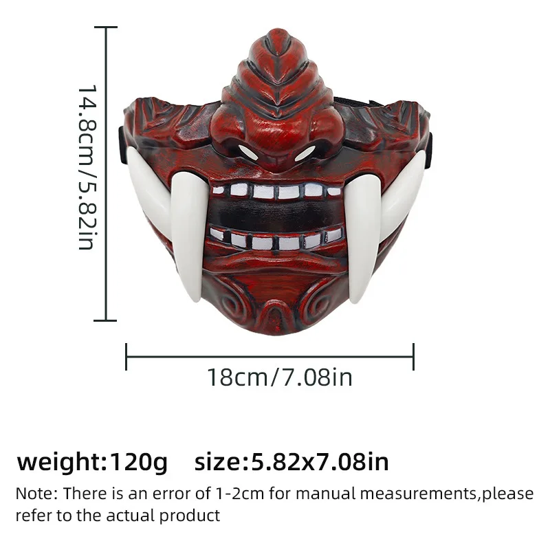 Halloween-Maske, rote Prajna-Maske, Prajna, Cosplay, Noh, Drama, Noh-Maske, Halloween-Party-Zubehör