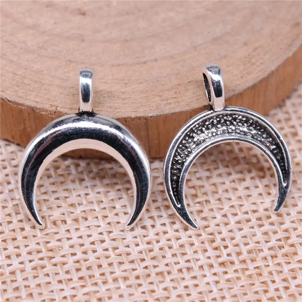 Components Crescent Moon Charms Jewellery Making Supplies 20x17mm 10pcs