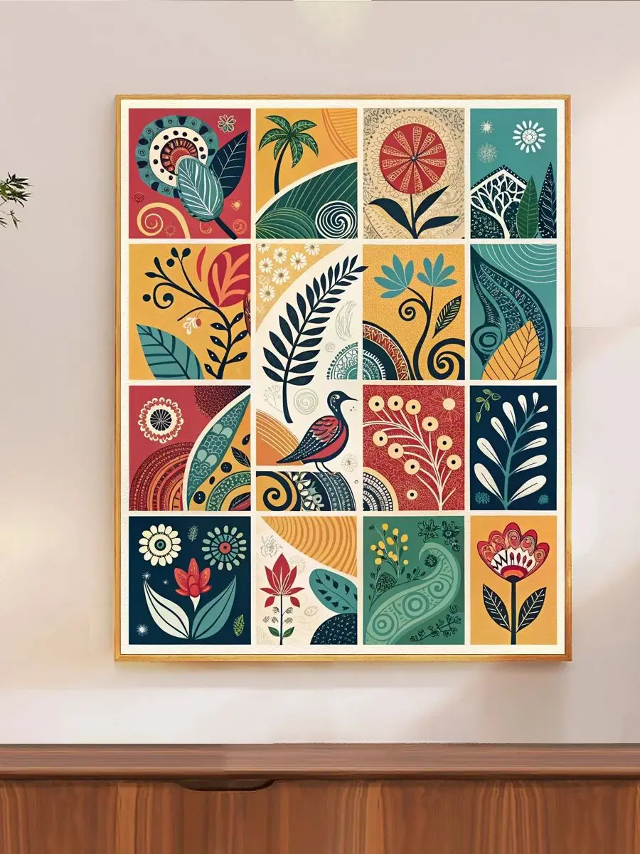1 Stück 40X50CM/15,74*19,7 Zoll 16-Gitter Kunst-Muster Kreuzstich-Set DIY-Set 11CT/14CT Hängendes Gemälde Wanddekoration Neuheit – Detail 1