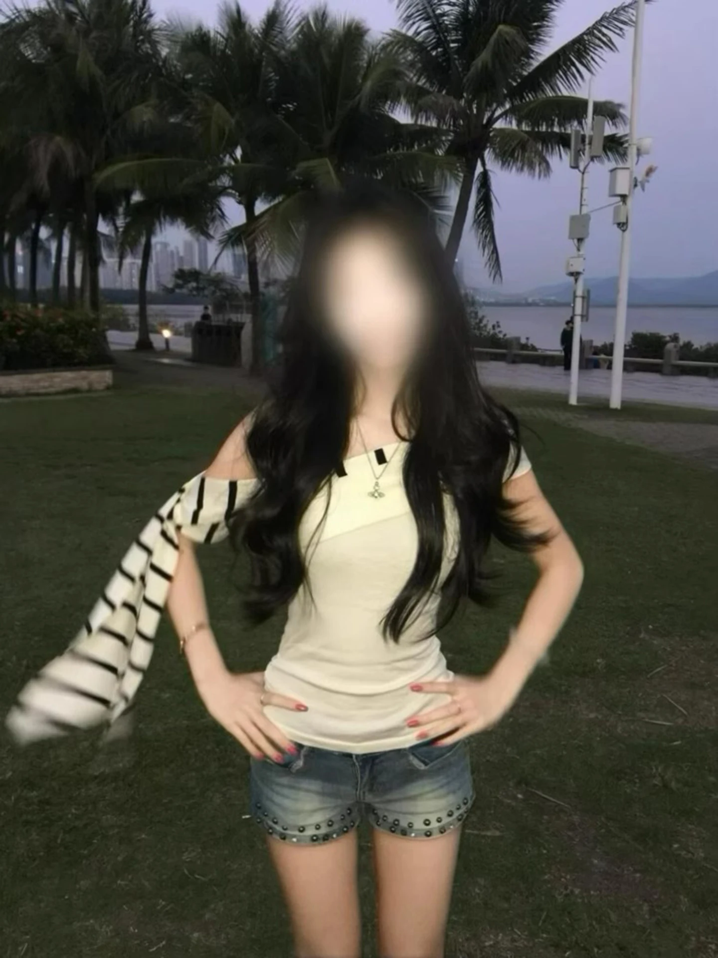 

Off Shoulder T-Shirt Vitage 1979 Womens Loose Fitting Straps Flared Comfort Raw Beige Leisure Basic Slim Style Chain Music Girls