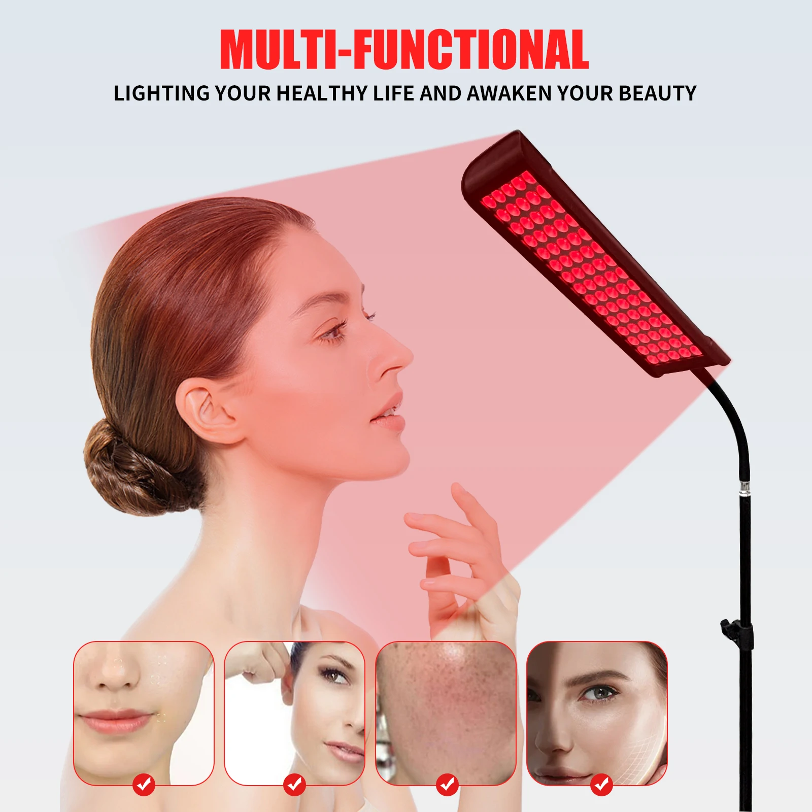 الأحمر العلاج بالضوء مصباح لوح LED 660nm 850nm بالقرب من جهاز الأشعة تحت الحمراء الركبة الجسم لتخفيف الآلام الوجه مكافحة الشيخوخة الوجه العناية بالبشرة الجمال