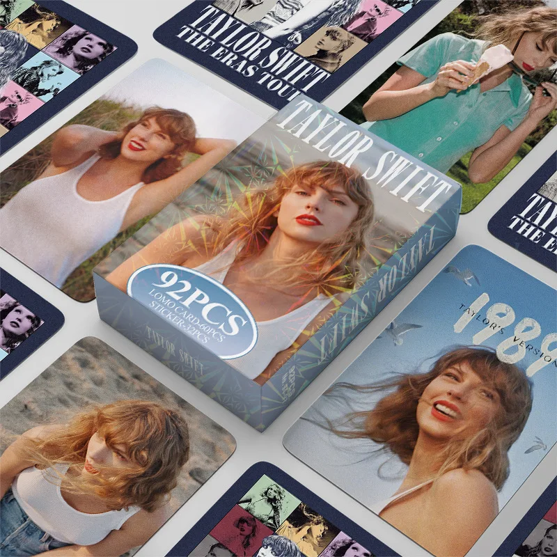 60+32Pcs/Set Taylor Photo Card European American Star Album Small Card Double-sided LOMO Card Fan Collection Card Book