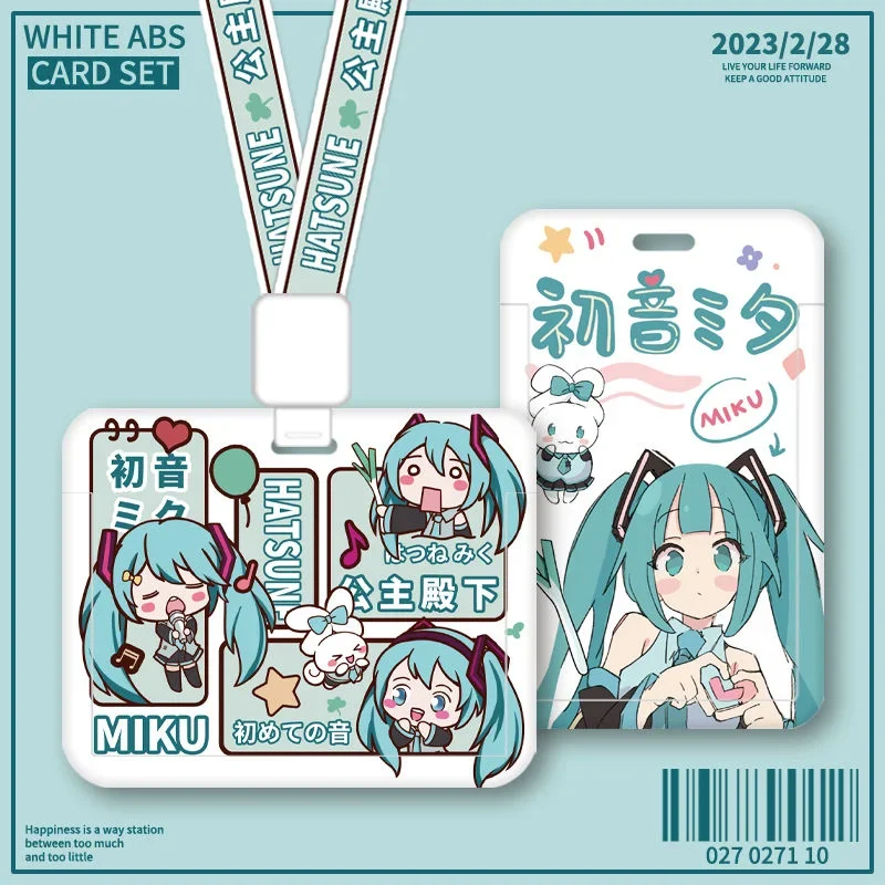 Anime Kawaii Nieuwe Horizontale Versie Ins Hatsune Miku Kaart Maaltijdkaarten Bus Kaart Beschermhoes Fabrieksmerk Certificaat Set