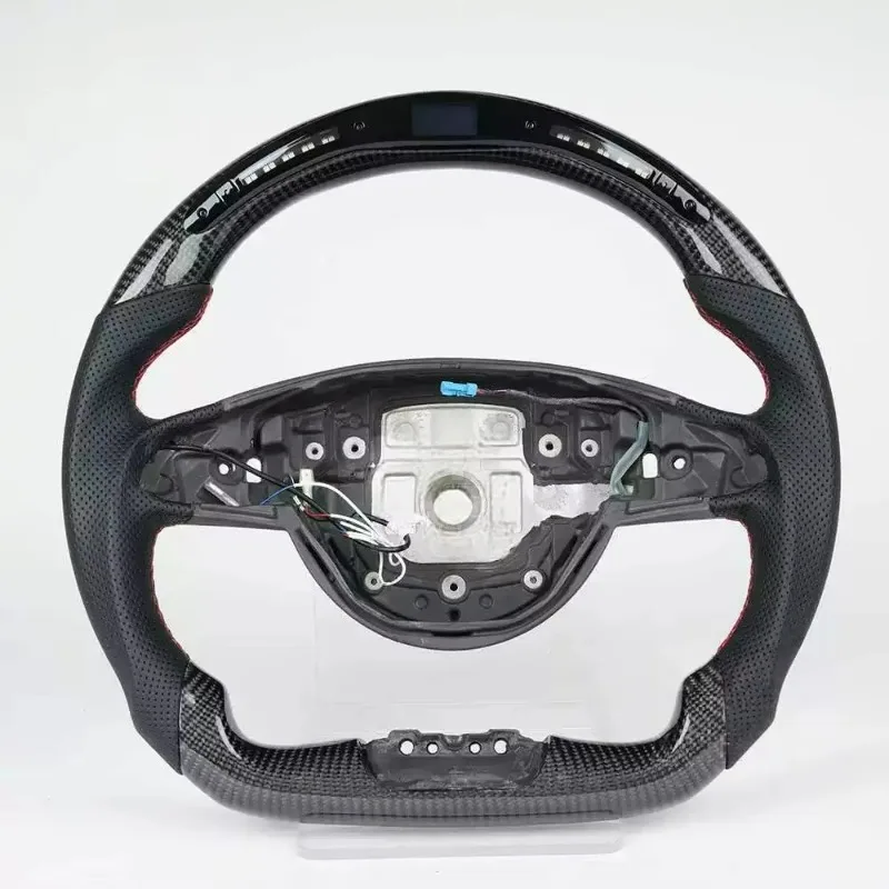 High Quality Real Carbon Fiber Steering Wheel with LED Indicators Comfortable Grip Modification for Mercedes W205 2015-2018