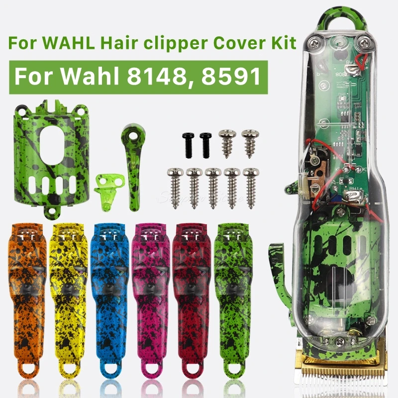 WAHL 8148 8591 フルセットバリカン修正シェル迷彩インクジェット下部カバー透明上部カバー 6 色 G0601 1