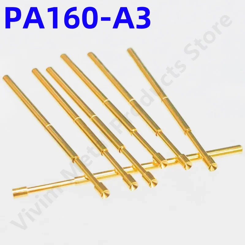 

100PCS PA160-A3 Spring Test Probe PA160-A Test Pin Test Tool 24.5mm Dia1.36mm Gold Needle Tip Dia 1.8mm Pogo Pin P160-A P160-A3