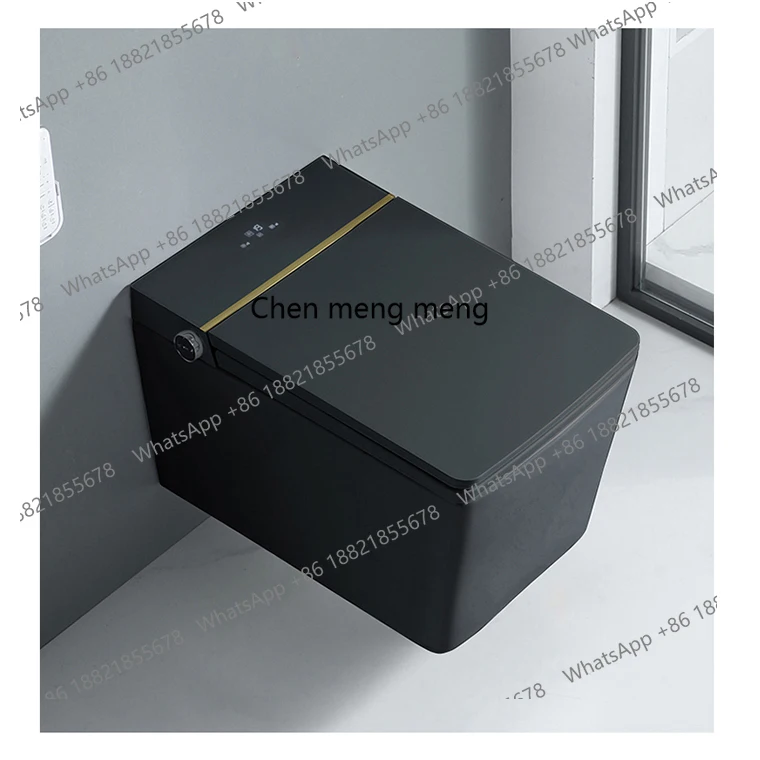 High-End-Farbe Smart Wc Quadratische Form Keramik Intelligente Bidet Wand Montiert Automatische Toilette Schwarz Smart Toilette F185