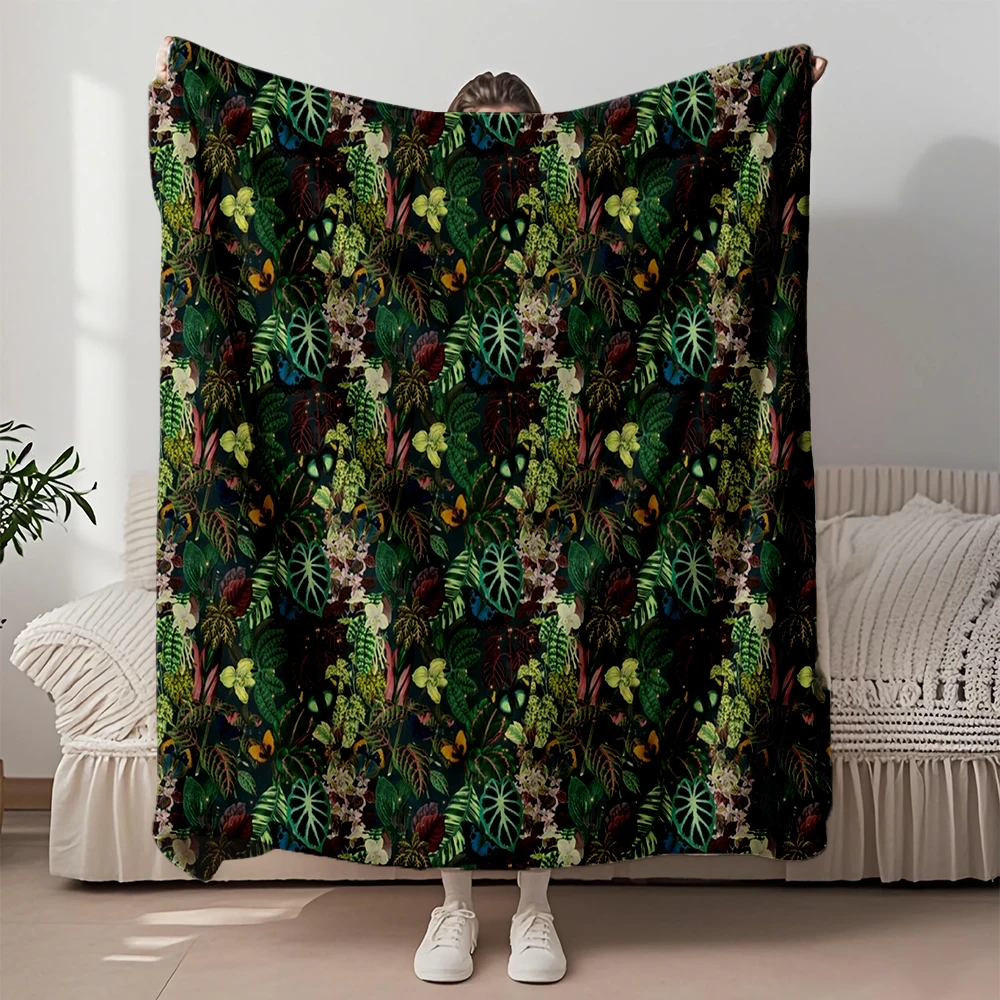 

Flannel Blanket Botanical Magic With Durable Anti-pilling Technology Quilted Bed Runner Scandinavian Design Blankets