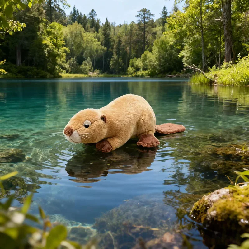 45 CENTIMETRI Simulazione Del Fumetto Castoro Ad Alta Fedeltà Anime Carino Lontra Lutra Peluche Carino Modello Realistico Animali Che Abbraccia la Bambola Regali Per Bambini