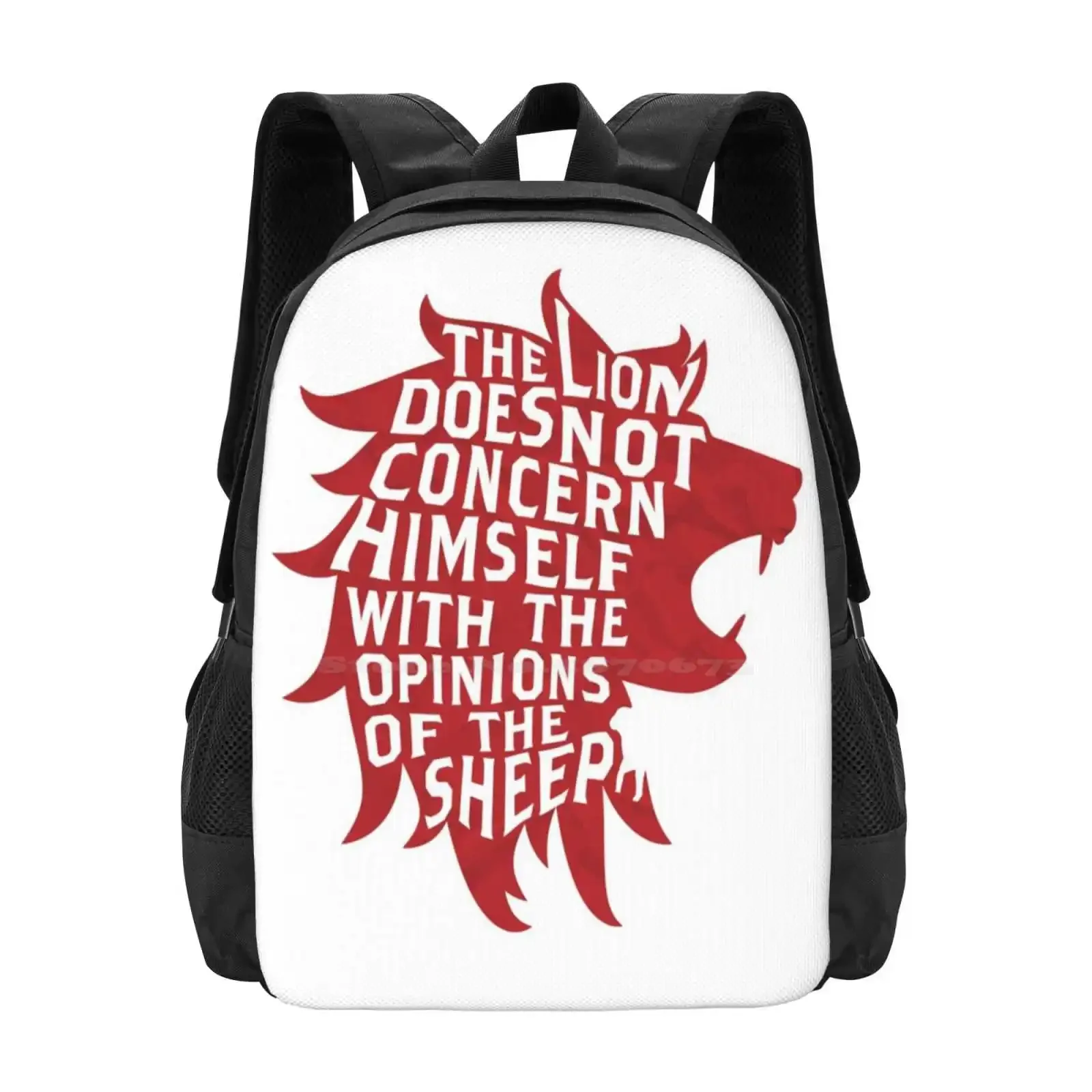 The Lion Does Not Concern Himself Fashion Pattern Design Travel Laptop School Backpack Bag Ice Fire Snow Stark