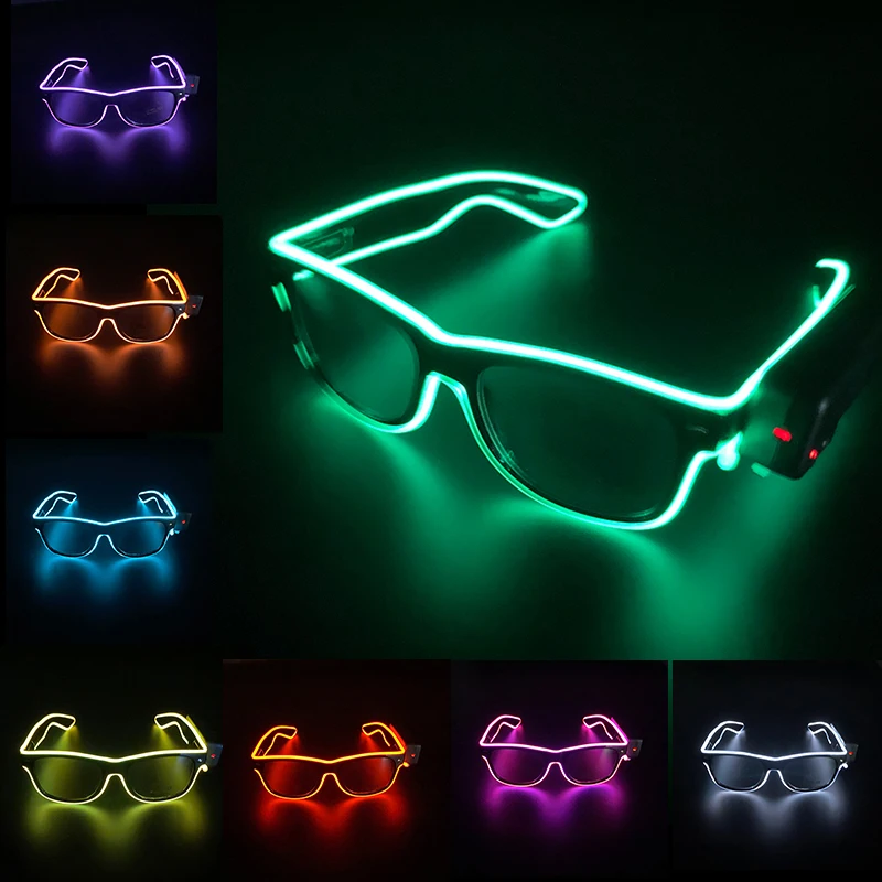 Nowe fajne bezprzewodowe świecące okulary LED do Rave Festival Party Luminous Neon Mosaic Sunglasses club disco Eye Glasses