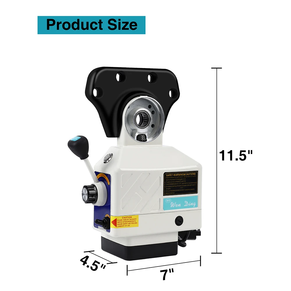 Z-Axis Power Feed for Power Milling Machines, 450 LB Torque, 110V, 0-200PRM Adjustable Speed Table Milling Machine Power Feed