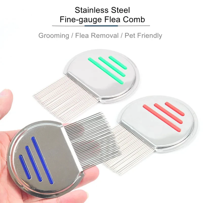 Stainless Steel Terminator Lice Comb Children Hair Removal Headdress Super Density Teeth Remove Nits Comb Dog Brushes Accessory