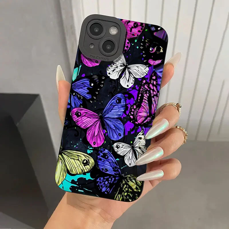 

Gold Butterfly Graphic Phone Case For Samsung Note 20 Note 20Ultra A15 A16 A26 A33 A34 A35 A36 A53 A54 A55 A56 non-slip Cover ﻿