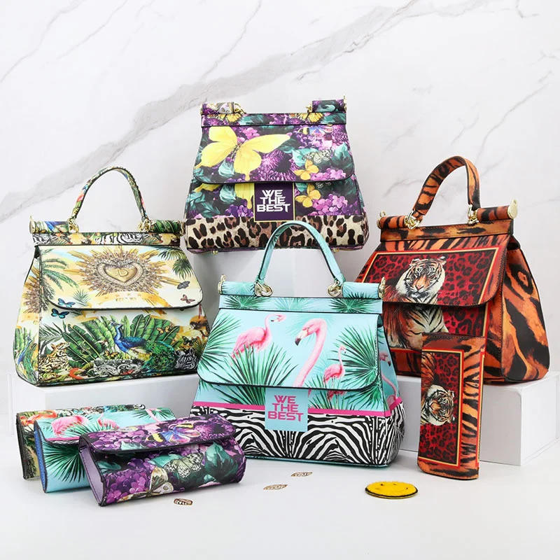 VM FASHION KISS 27 patterns Classic Crossbody Bags For Women Frame Handbags And Purses Set Suit Printing Shoulder Totes Ladies