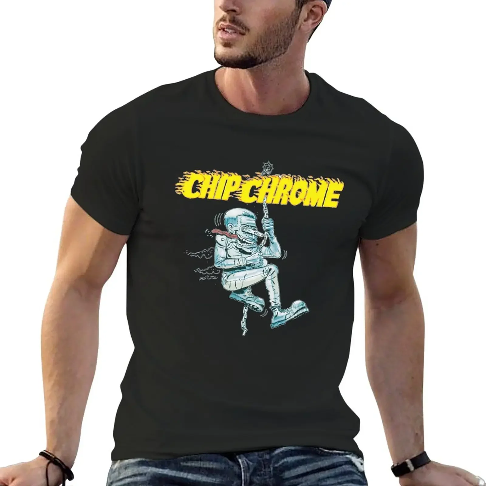 The Neighbourhood Chip Chrome Mic Swing Sticker T-Shirt plus sizes anime sweat men t shirts