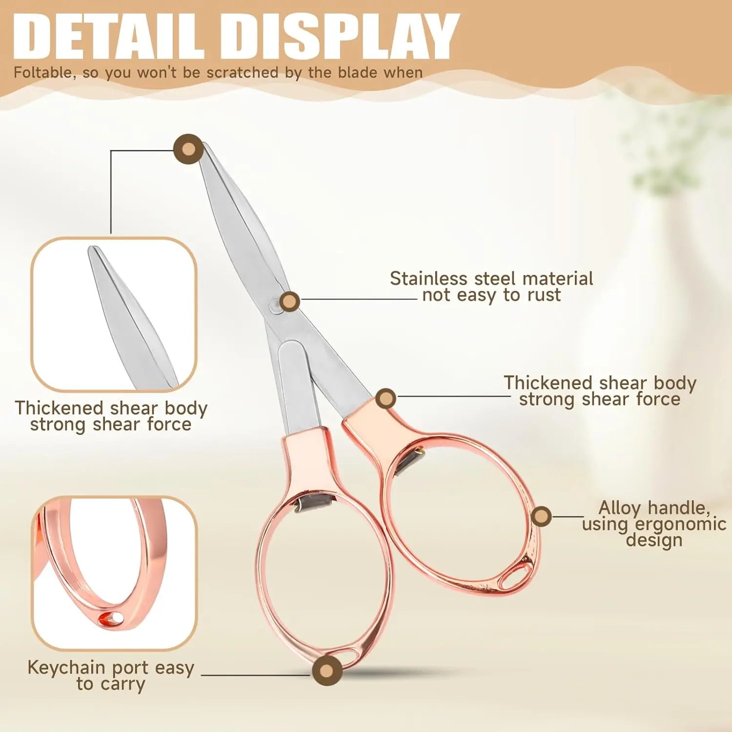 30Pcs Stainless Steel Folding Pocket Scissors for Fishing Line & Outdoor Camping Gear