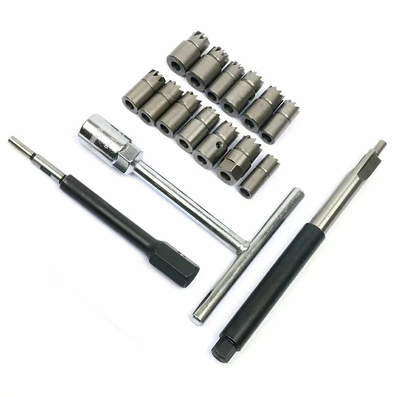 Universal Car Diesel Injector Seat Cutter Set Oil Nozzle Reamer Carbon Remover Clean Kit Auto Repair Tool Automotive Accessories