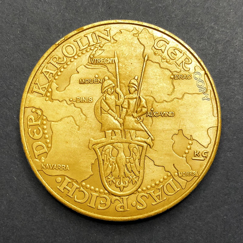 Duitsland 742-814 Carolvs Kopiëren Goud/Zilver Verzamelen Herdenkingsmunt Antieke Uitdaging Medaille Huisdecoratie Ornamenten Cadeau