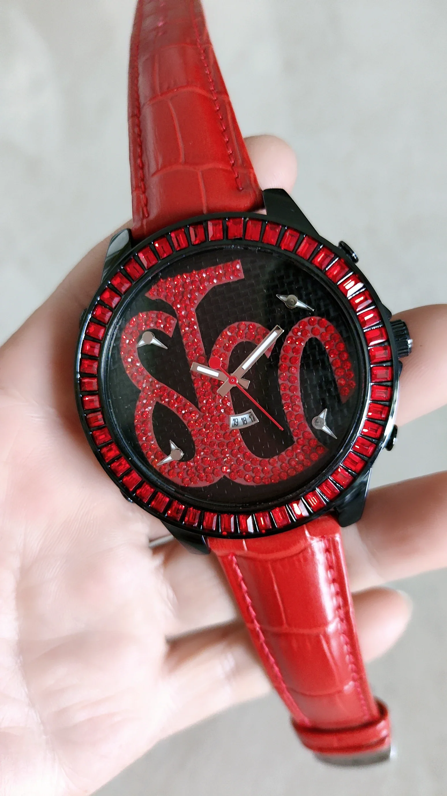 

JKCO Jet Plate Five Time Zones Men's Watch Non-mainstream Hip Hop Hip Hop Belt Gold Quartz Watch