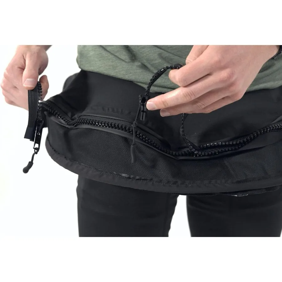 Microgravity air pressure treadmill shorts for rehabilitation use, nylon-spandex blend, black, double zipper design for secure