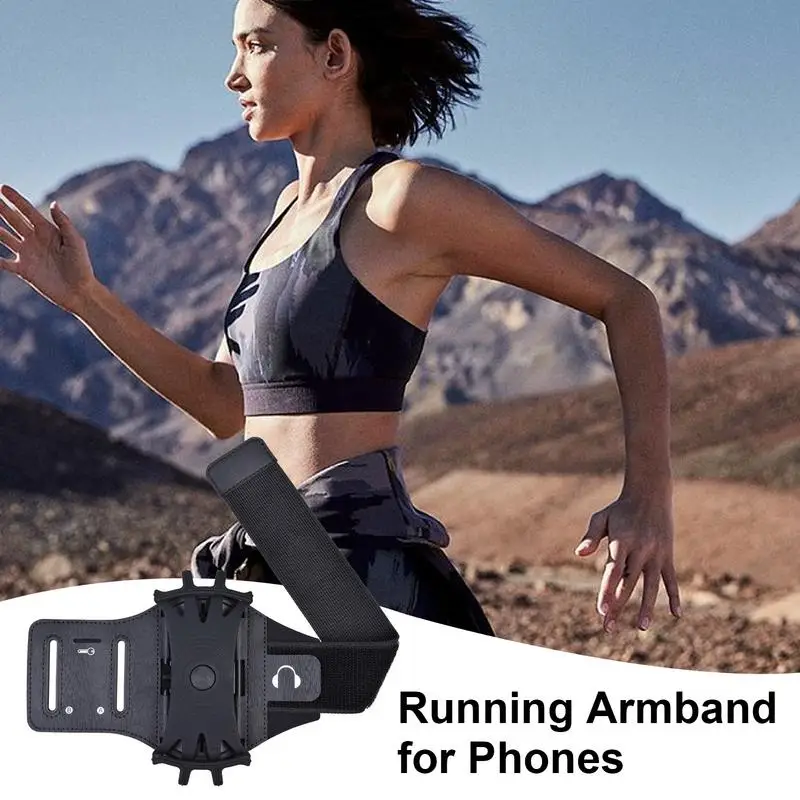 Correndo braço banda braçadeira titular do telefone celular 360 graus de rotação elástica telefone pulseira treino suporte do telefone se encaixa na maioria dos 4 a 7
