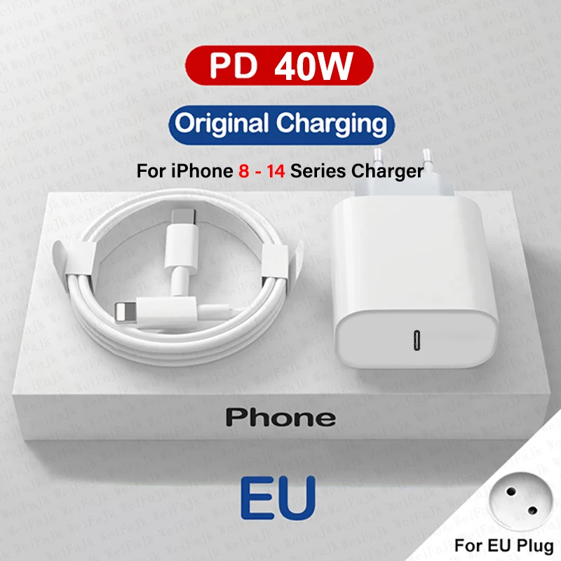 Voor APPLE Originele PD-40W Type C Snelle oplader voor iPhone 17 16 15 13 12 Pro Samsung Xiaomi Snel opladen USB-C Bliksemkabel