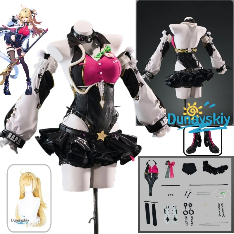 

Cissia Uniform Cosplay Costume Wig Shoes Zenless Zone Zero Halloween Christmas Party Role Play Wear