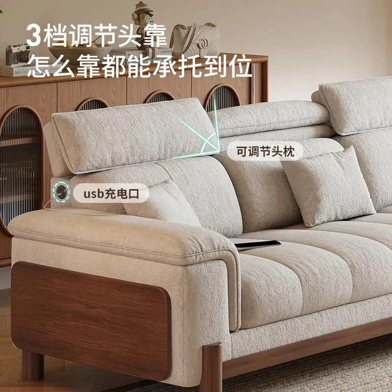 New arrival detachable washable fabric sofa with adjustable pillow and solid wood sofa