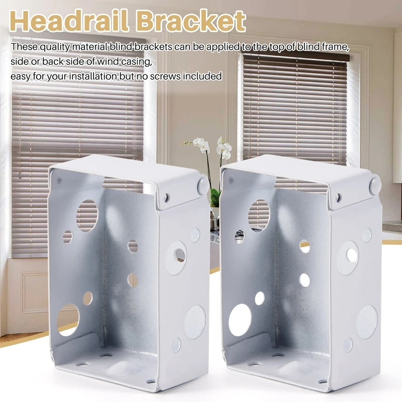 

A21I-4 Pieces Blind Brackets 2 Inch Low Profile Box Mounting Bracket For Headrail (White)