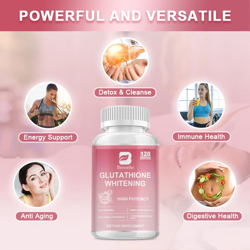 Bewroths Glutathione Capsules Whitening Capsules Skin Health Supplements Brighten the Skin Improve Dullness Protect the Liver