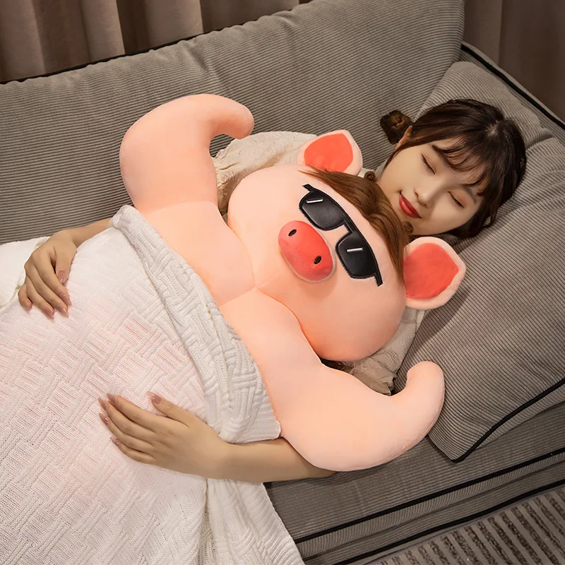 

40-70cm Hot Muscle Pig Piggy Wearing a Vest Plush Toy Pink Stuffed Animal Piglet Soft Doll Pig Birthday Gift for Kids Girls Boys