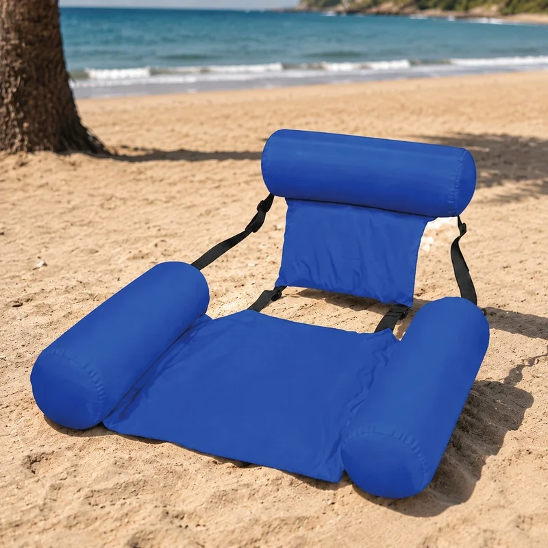 Foldable Inflatable Floating Hammock Mattress for Swimming Pool Relaxation and Easy Transport
