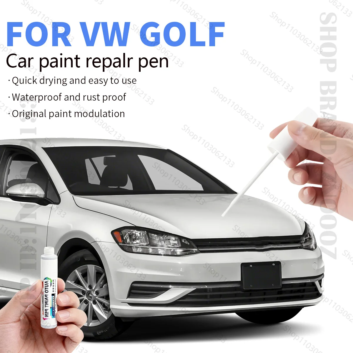

Для Volkswagen Golf A2 A3 A4 A5 A6 A7 A8 1974-2025 Щетка для ремонта краски Устройство для удаления царапин DIY Автоаксессуары Черный Белый