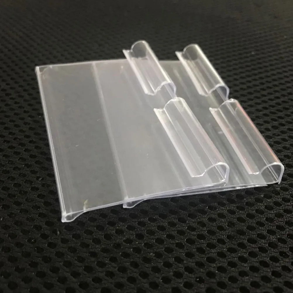 

50Pcs PVC Price Tags Transparent Clear Plastic Price Tag for Supermarket Mall Retail Store Shelf Clip Label Organizer