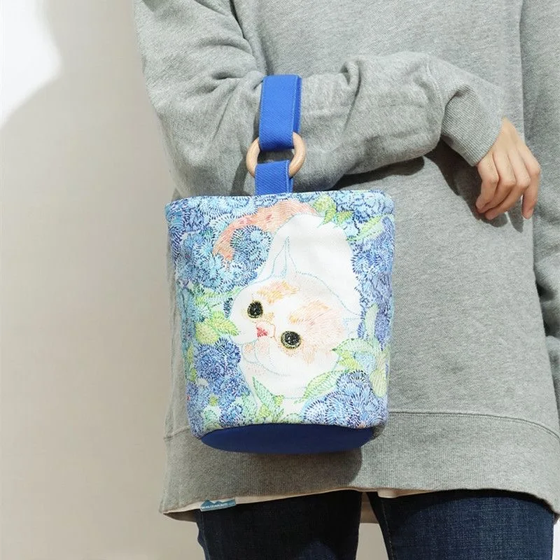 Abstract Colorful Cat Painting Tote Bags for Women Designer Bucket Bag  Ladies Handbag 2024