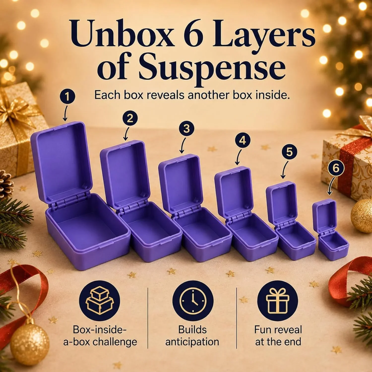 //The New 3D-Printed 6-Layer Nested Box Surprise Box Prank Prop Can Be Used For A Birthday Party For Rings Or As A Holiday Gift