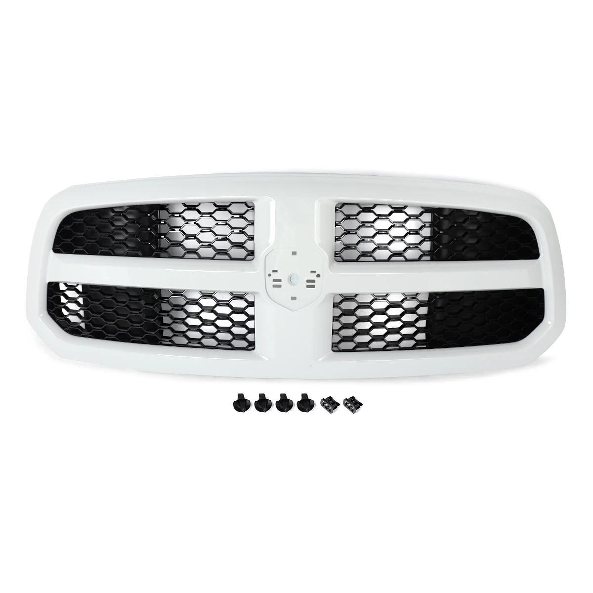 Honeycomb Front Bumper Grill For 2013-21 Dodge Ram 1500/1500 Classic Tradesman Bright White Shell Front Upper Grill Racing Grill