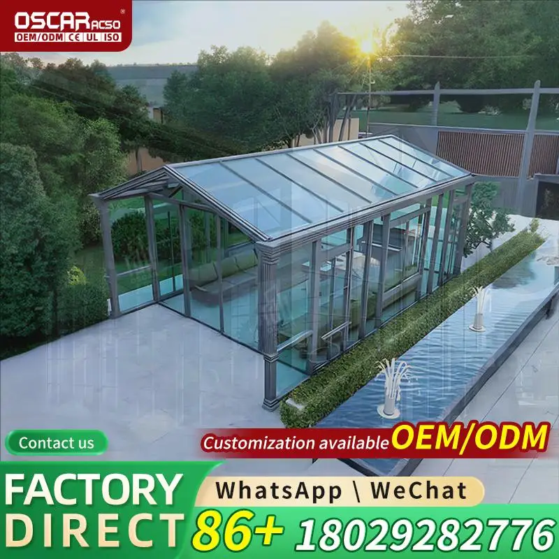 Modular Aluminium Open Style Sunroom MultiFunction Outdoor Glass House for Garden Patio Backyard sunroom