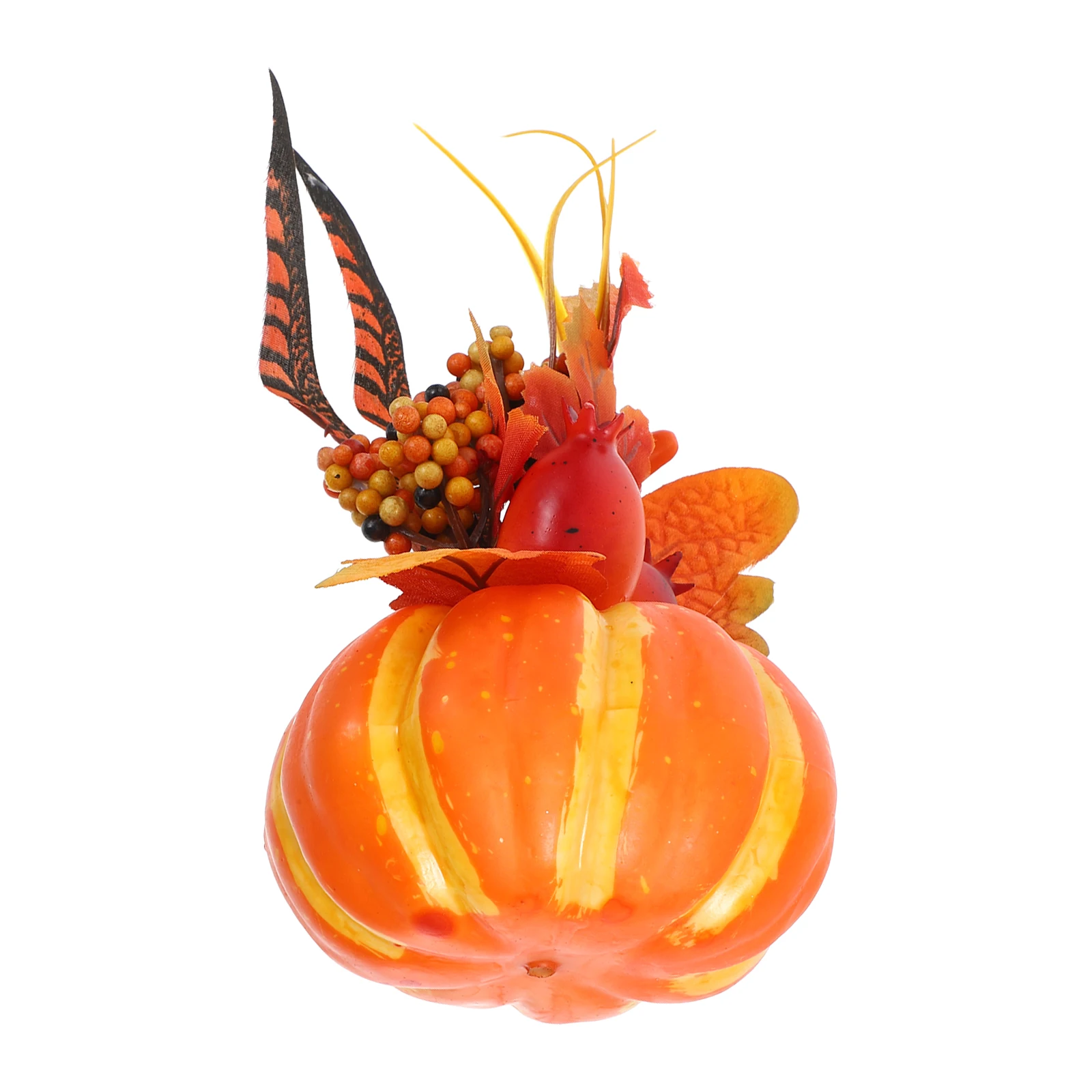 

1pcs Artificial Maple Leaf Pumpkin DecorPumpkin Table Ornament for Autumn Home Garden Floral Centerpiece Decorative Props