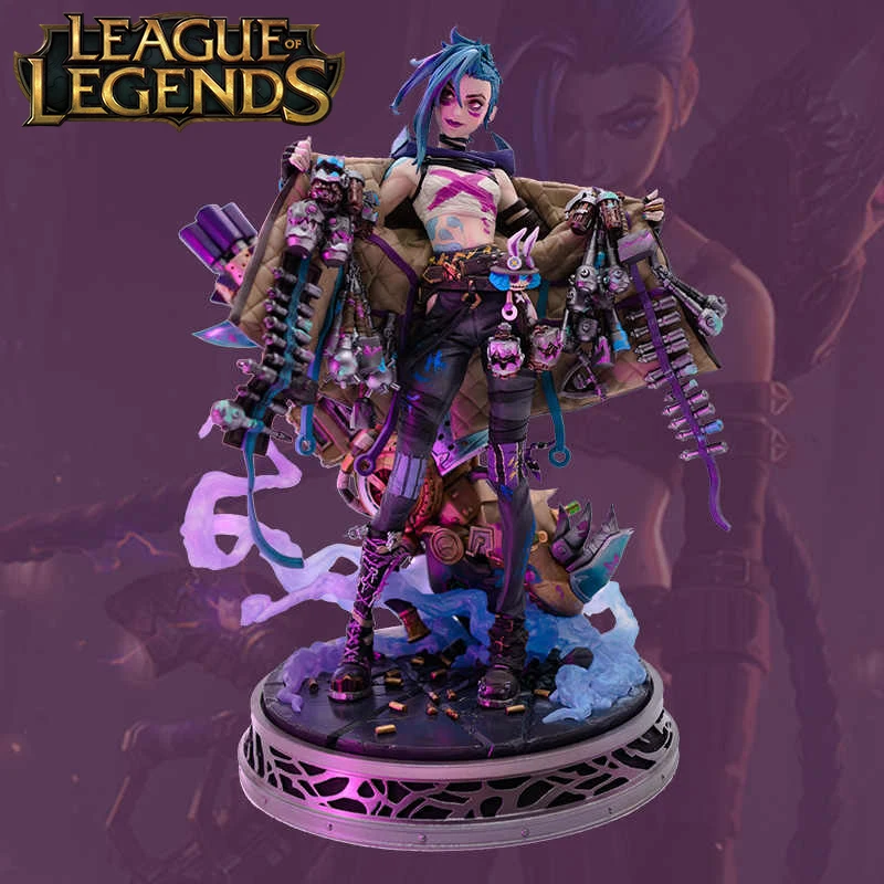 LOL Jinx League of Legends Original Arcane：League of Legends Anime Character Figure PVC Collectibles Model Ornament Toy Gifts