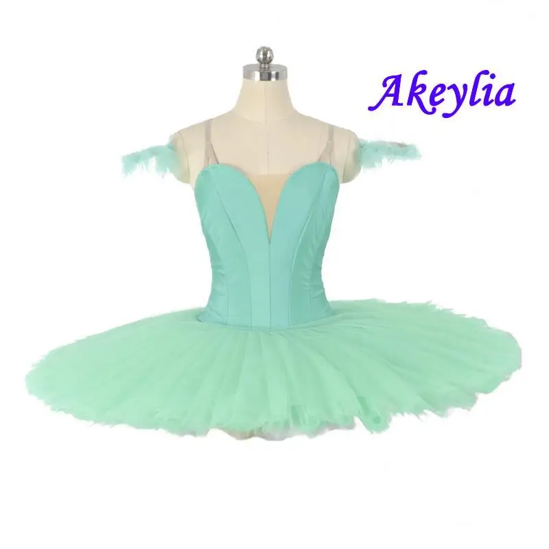 Dark green Professional Ballet Tutu yellow without Decoretion Women emerald Pancake Performance Stage Pancake Ballet Tutu Girl