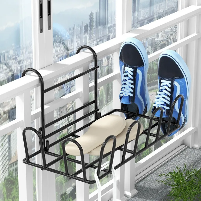 

New Balcony Shoe Rack Window Sill Drying Device Outdoor Storage Rack College Dormitory Drying Rack Home Accessory Large capacity