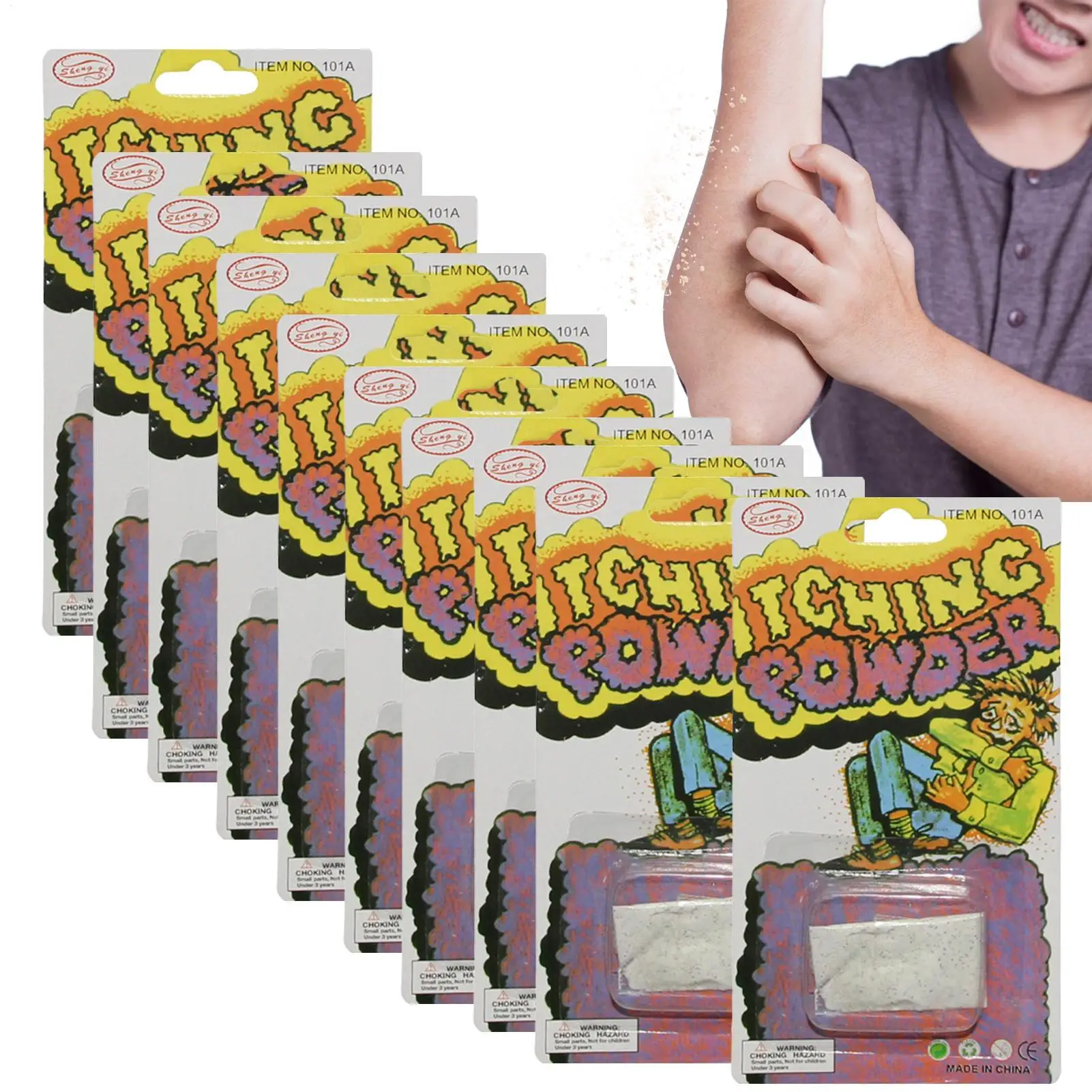 10PCS Itch Itching Powder Packages Halloween Trick Prop Itching Powder Prank Halloween Party Supplies