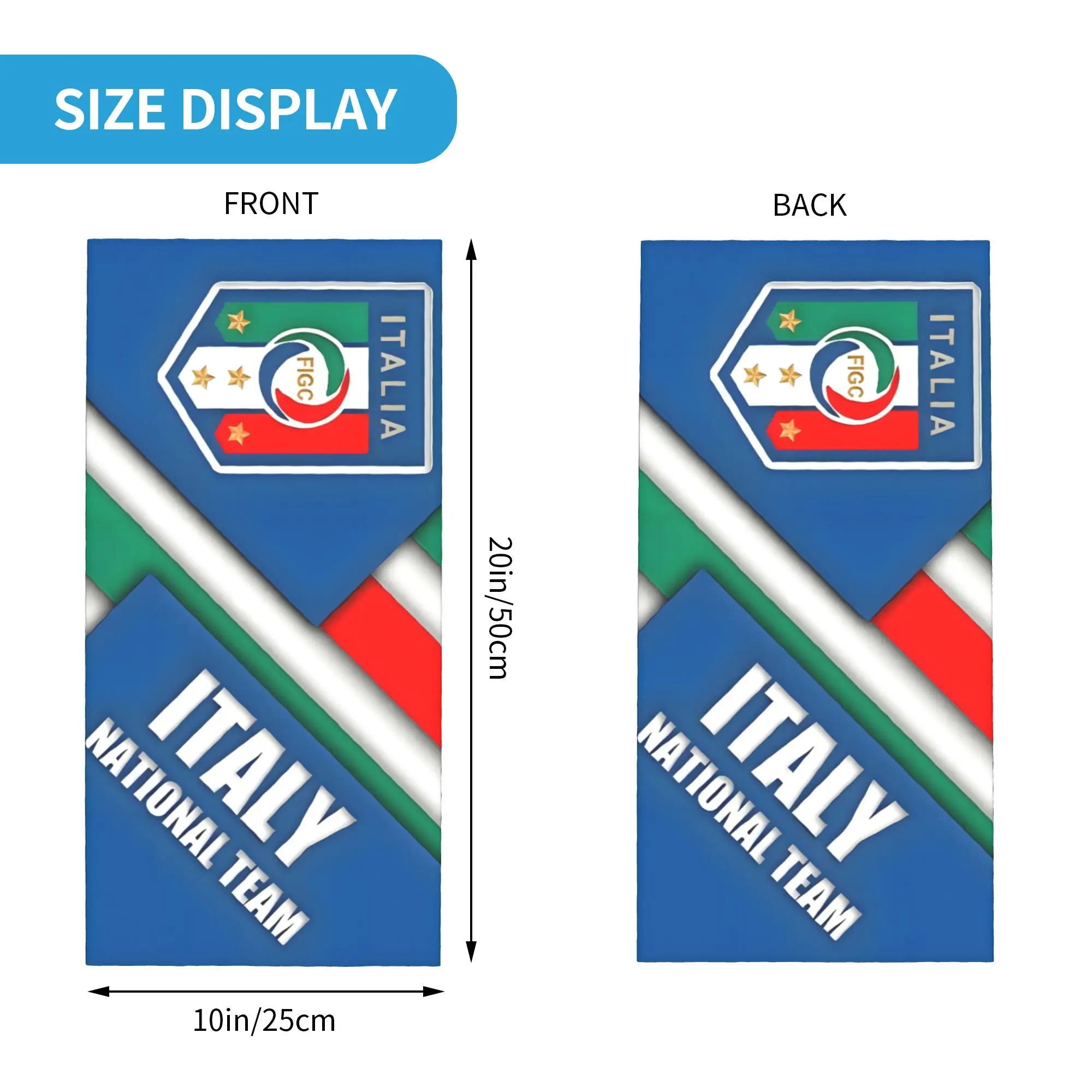 مخصص لكرة القدم إيطاليا Figc باندانا الرقبة أدفأ الرجال النساء الشتاء التزلج وشاح أنبوبي الجراب الإيطالية كرة القدم عاشق واقي الوجه #2