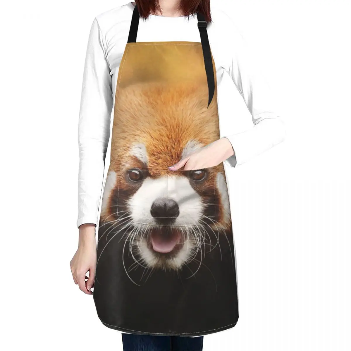 Red Panda Apron Kitchen Things For Home For Home Accessories Waterproof Kitchen Handle For Women Apron